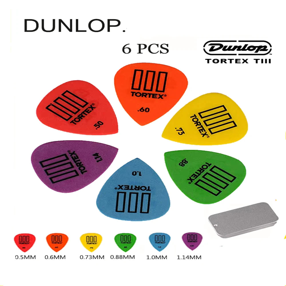 6Pcs Dunlop Guitar Picks For Electric Guitar Bass Parts Accessories 8 Kinds Of Thickness Plectrum