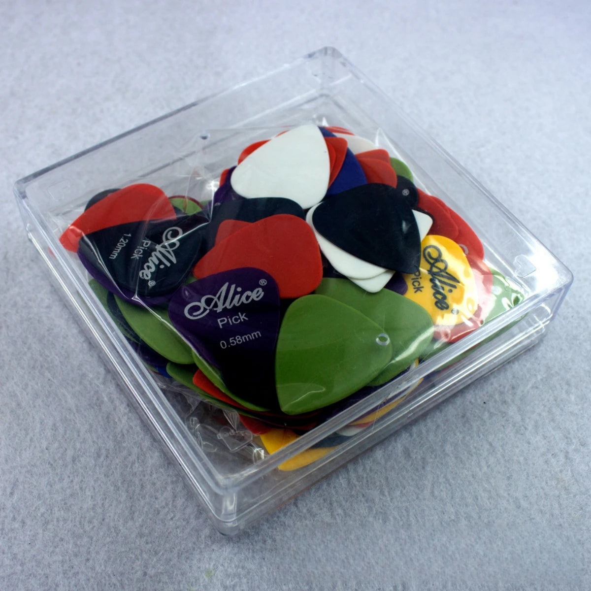 Alice Guitar Pick 24/50/100 Pieces Mixed ABS Premium Matte Anti-Skid Guitar Pick w/ Pick Box /for Acoustic Electric/Bass/Ukulele