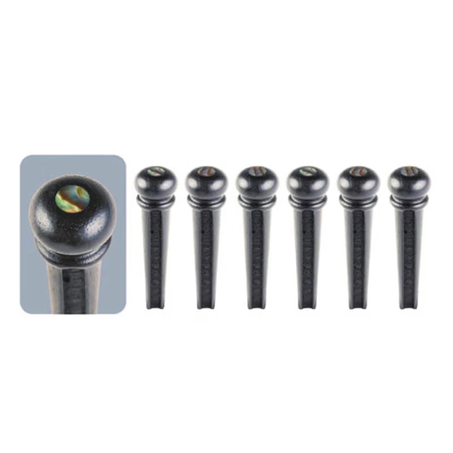 Miwayer Ebony Guitar Bridge Pins 6pcs for 6 & 12 String Acoustic Guitar Fixed String Nails