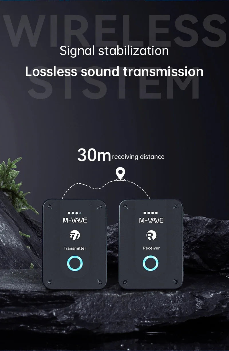 M-vave WP-9 Wireless Earphone Monitor 2.4G Rechargeable Transmitter Receiver with Volume Support Stereo Mono Mute Function