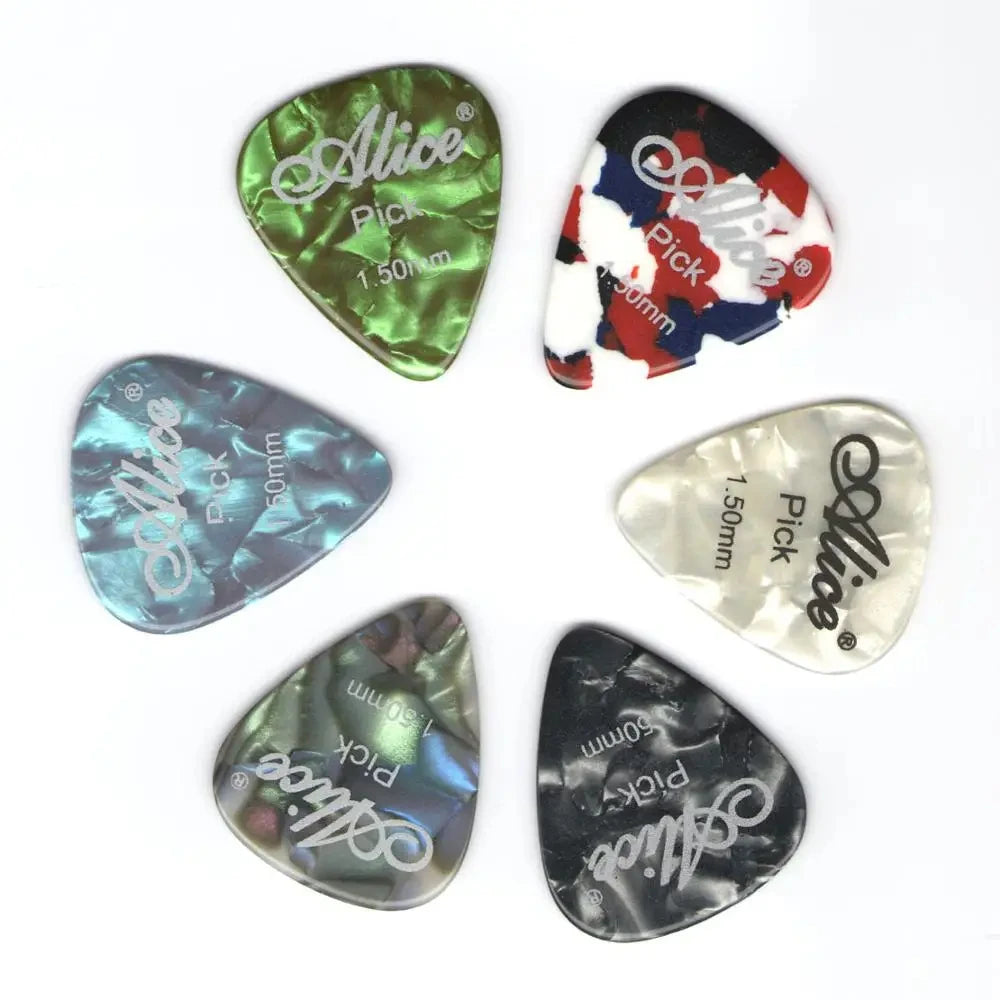 Alice Guitar Picks 6pcs Celluloid Mediator Thickness 0.46 0.71 0.81 0.96 1.20 1.50mm Electric Acoustic Guitar Accessories