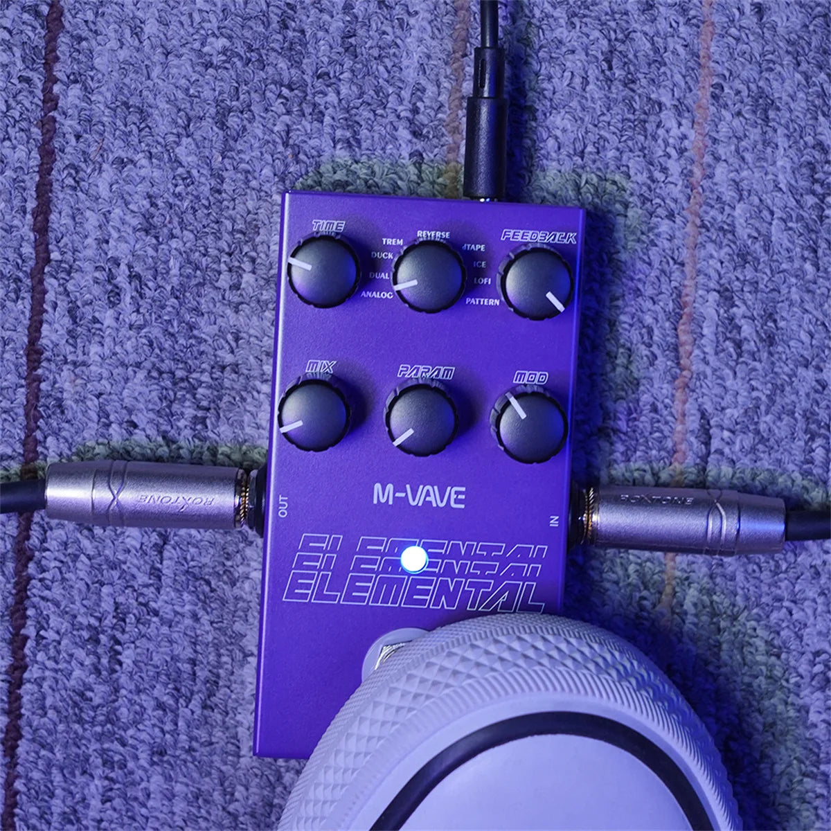 M-vave Elemental Digital Delay Pedal, Delay Guitar Pedal, Support for TAP and HOLD Mode, 9 Different Delay Effects