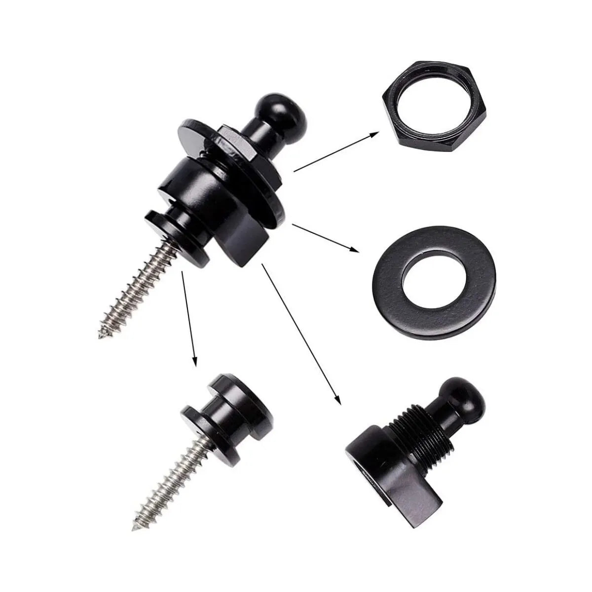 Guitar Strap Buttons Pins 1/2PCS 3 Color For Choose Premium Guitar Strap Locks Metal Security Strap Buttons Metal End Pins