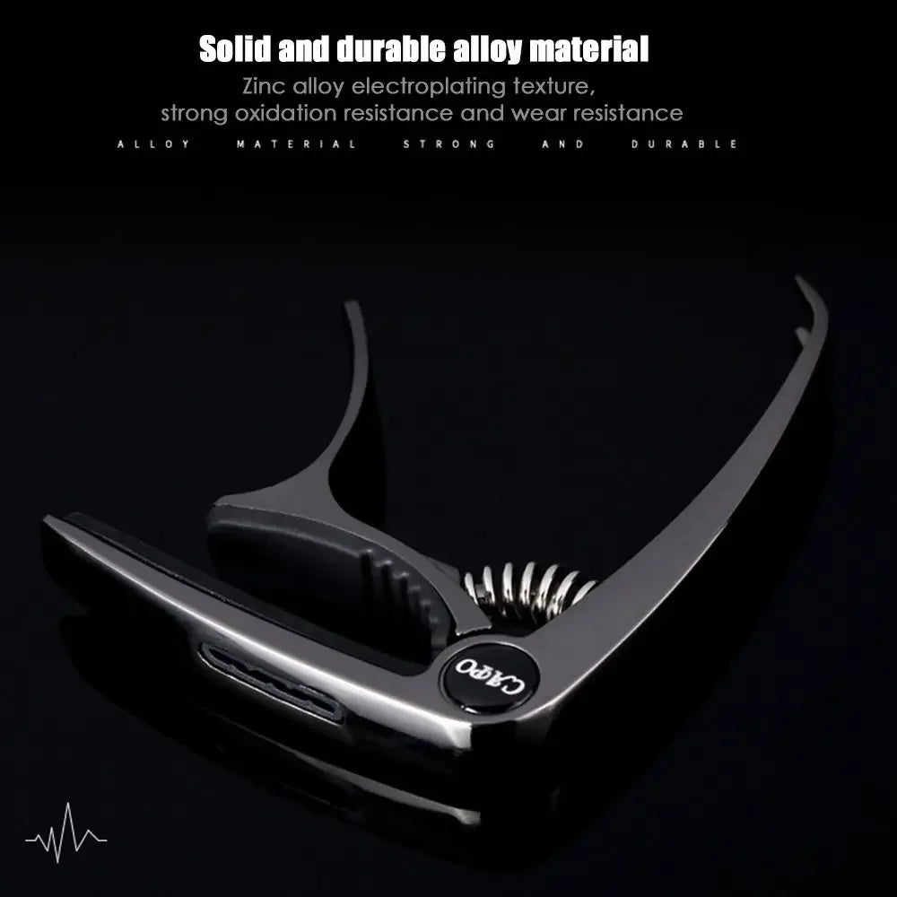 Miwayer Aluminum Alloy Guitar Capo Metal Guitar Tuner Picks Holder Professional Capo for Acoustic Electric Guiter Ukulele Bass