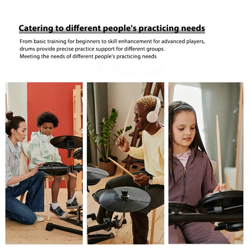 Electronic Drum Set HQC-10 With Real Kick Drum Pedal Convenient 5-drum, 4-cymbal all-silicone Electronic Drum Kit