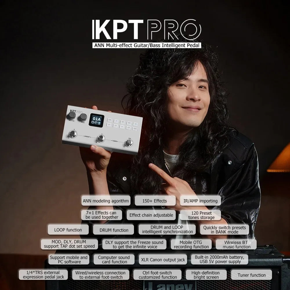 Yuimer KPT PRO Guitar Bass Multi-Effects Processor TANK-G Upgraded KPTPRO Effect Pedal From M-Vave