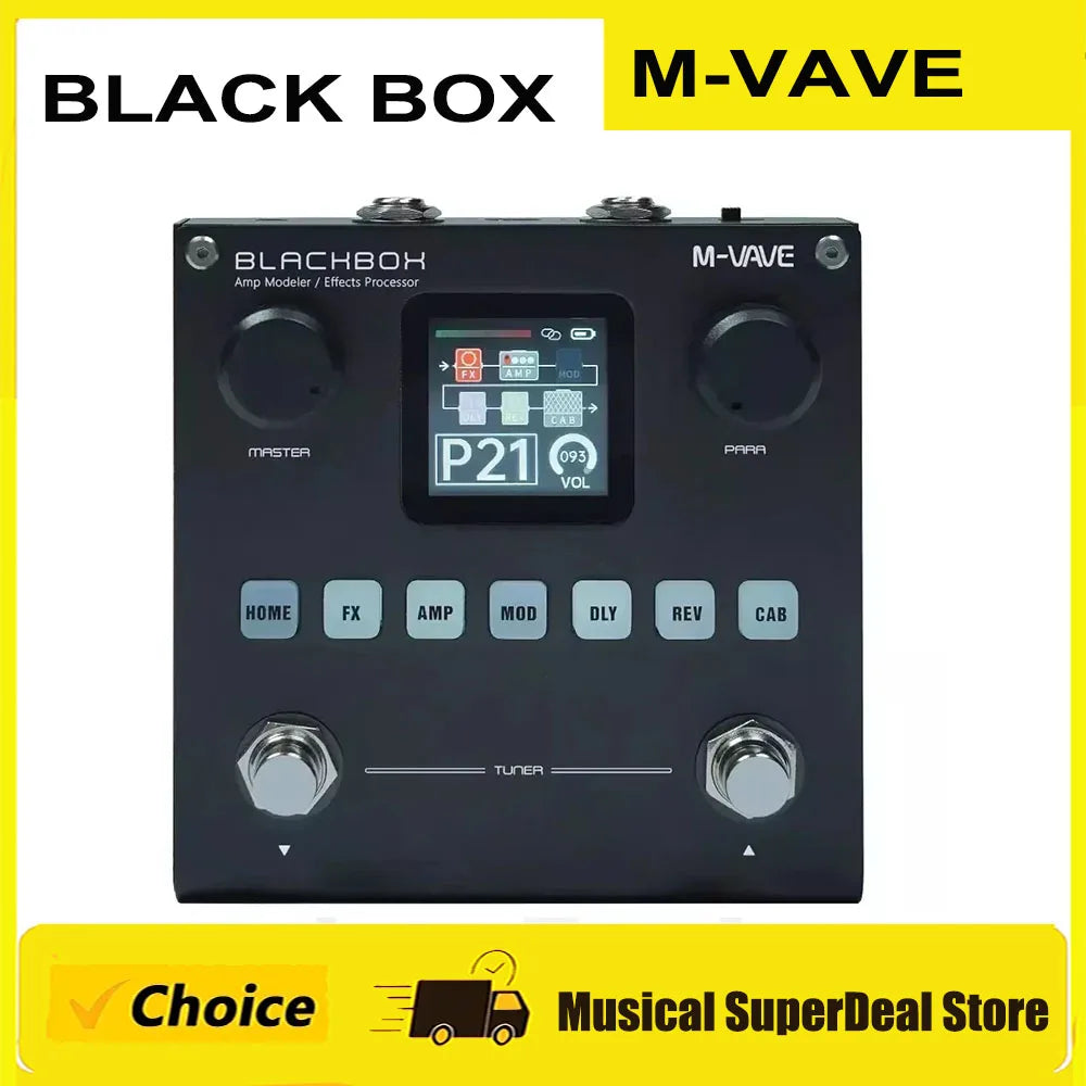 M-VAVE Black Box Effect Pedals Guitar / Bass AMP Modeler Multi Effects Processor Rechargeable for Electric Guitar Bass