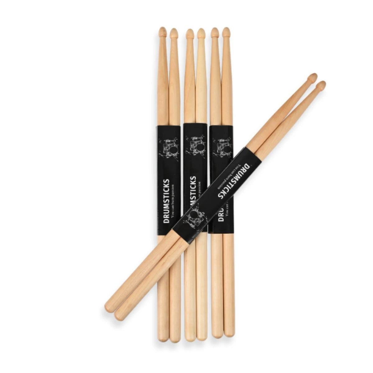 Miwayer 5A/7A Premium Maple Drumsticks Mallets  - Ideal for All Ages - Durable Practice Sticks - Elegant Log Color