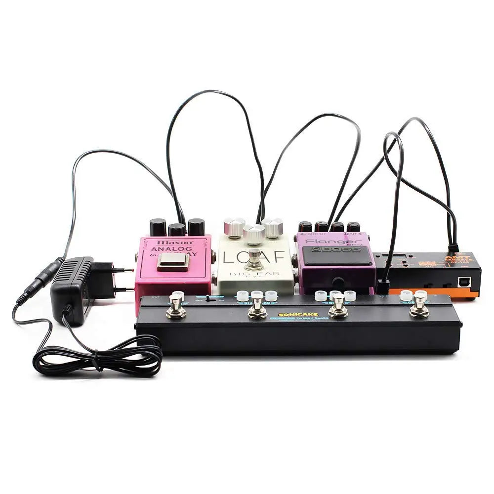 Miwayer Daisy Chain Cables 1 to 2-10 Ways Guitar Effect Pedal Power Supply Adapter 9V DC 1A Reinforced Noiseless Center Negative