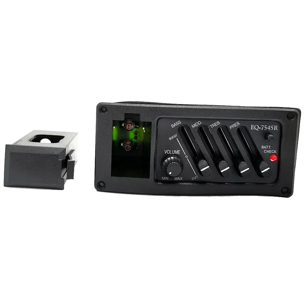 4 Band Guitar Pickup Acoutic Guitar EQ Piezo Pickup Acoustic Guitar Pickup Preamp Amplifier Equalizer Tuner for Acoustic Guitars