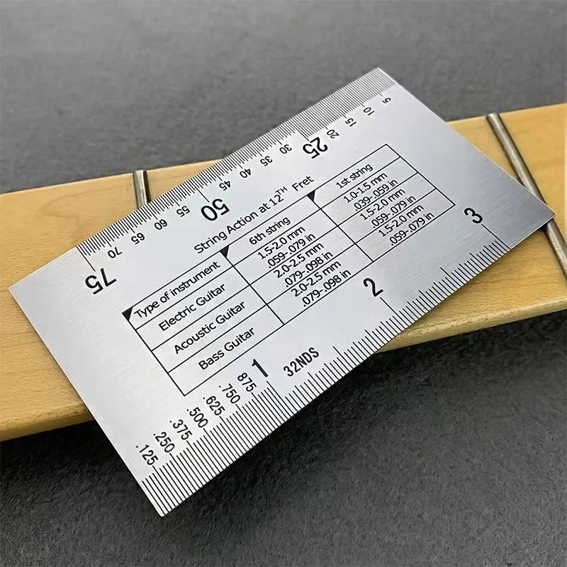 String Action Ruler Gauge Guitar Repairing Tool for Luthier Fit for Guitar Ukulele Bass Banjo Mandolin