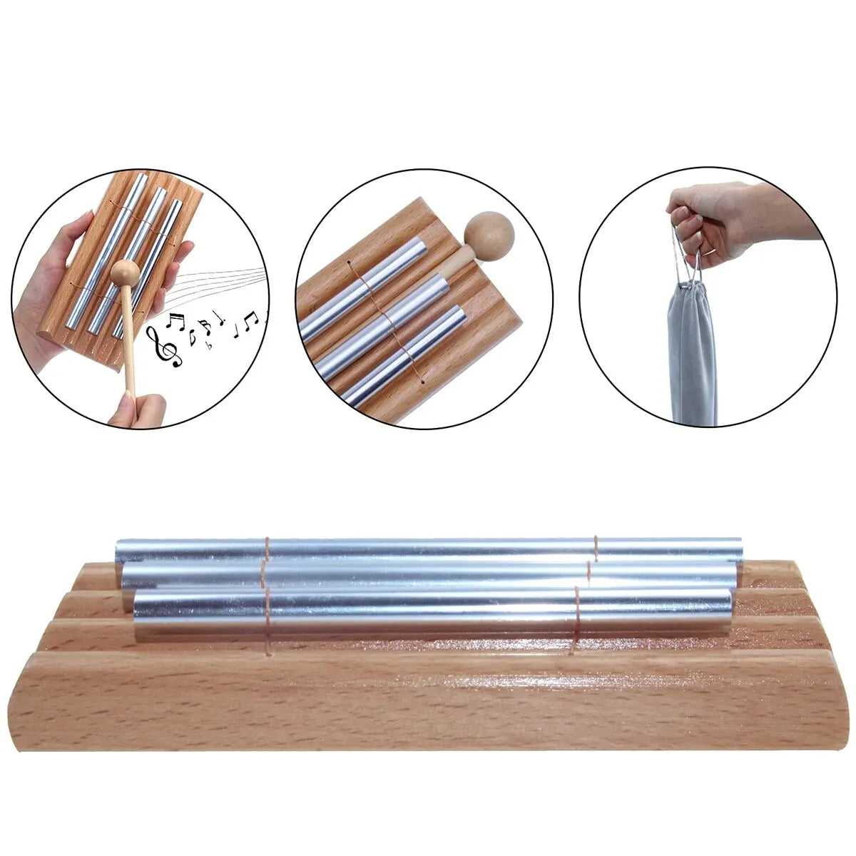 Miwayer Meditation Chimes 3Phoneme The Original Guaranteed Musically Tuned Wind Zenergy Hand Chime for Classrooms Mindfulness