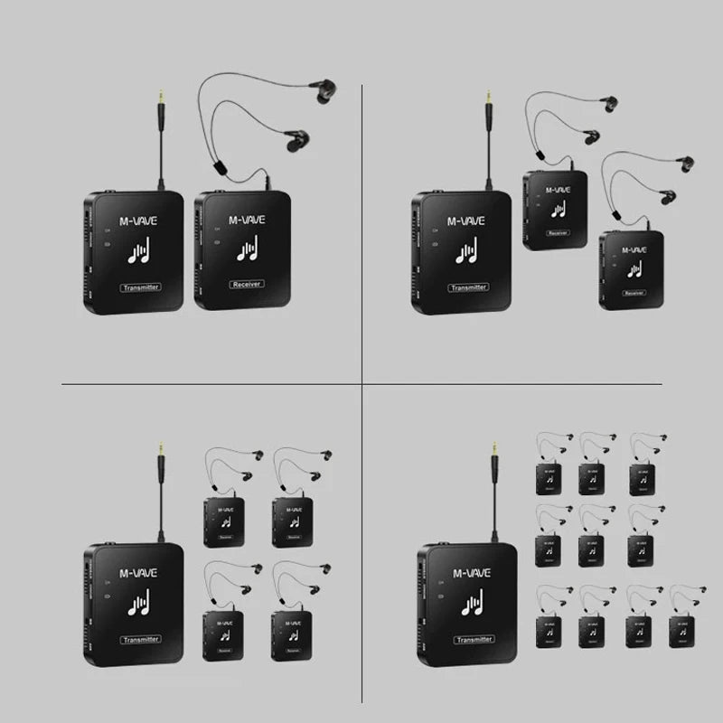 M-VAVE WP-9 2.4G Wireless System Earphone Monitor Transmission System Rechargeable Transmitter Receiver Mono Recording Function