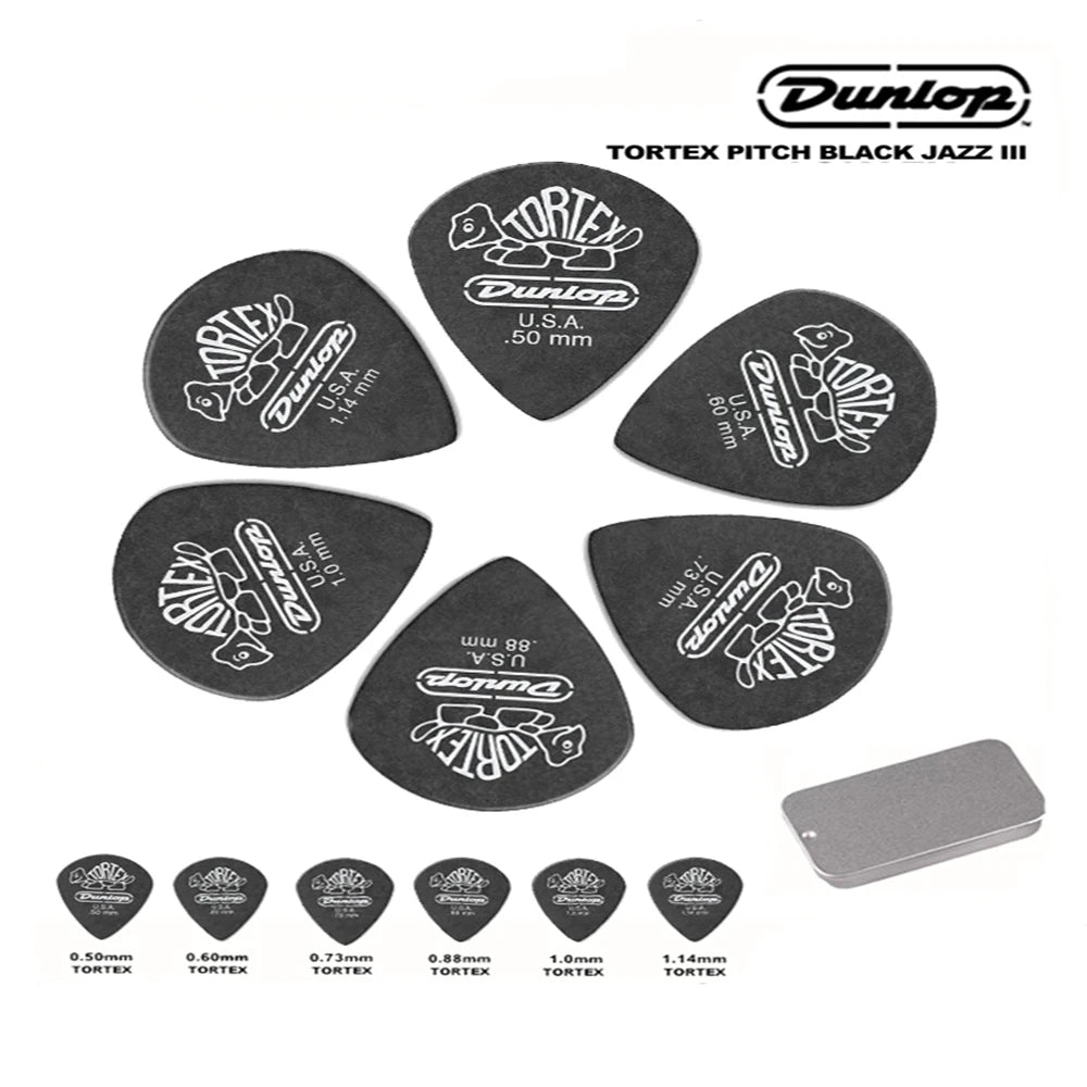 Dunlop Pick. 482R JAZZ 3 TORTEX material non-slip electric guitar pick. Thickness: 0.50/0.60/0.73/0.88/1.00/1.14 mm.