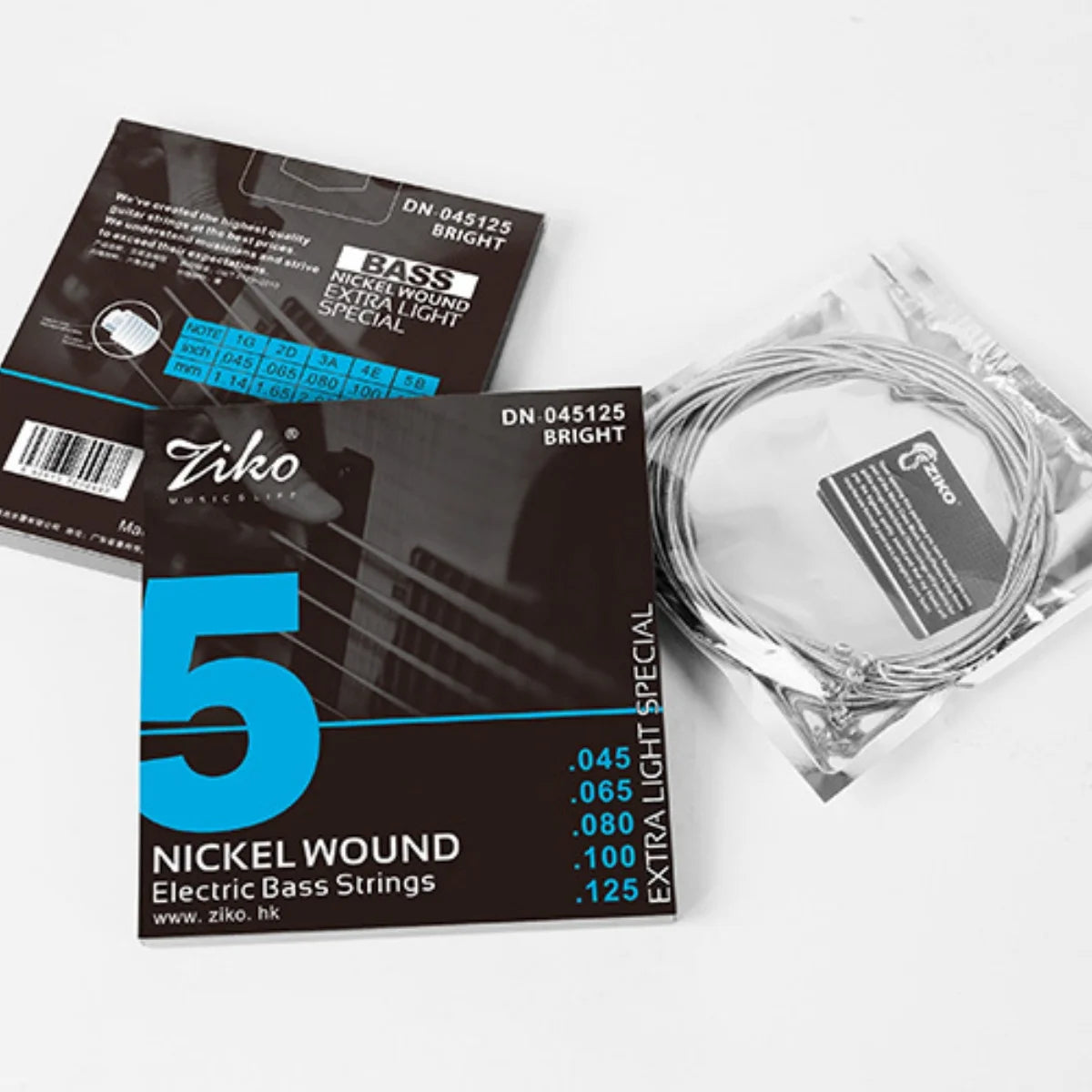 ZIKO Electric Bass Strings 4/5/6 String Bass/Hexagon Alloy Core and Nickel Wound/Electric Guitar Bass Instruments Accessories