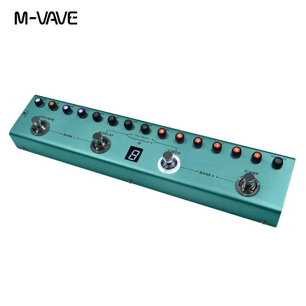 M-VAVE  Guitar Multi-Effects Pedal 36 Presets 9 Preamp Slots 8 IR Cab Slots 3 Band EQ 3 Modulation/Delay/Reverb Effect Tank-G