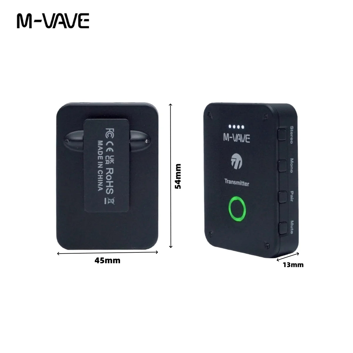 M-vave WP-10 2.4G Wireless System Earphone Monitor Transmission System Rechargeable Transmitter Receiver Mono Recording Function