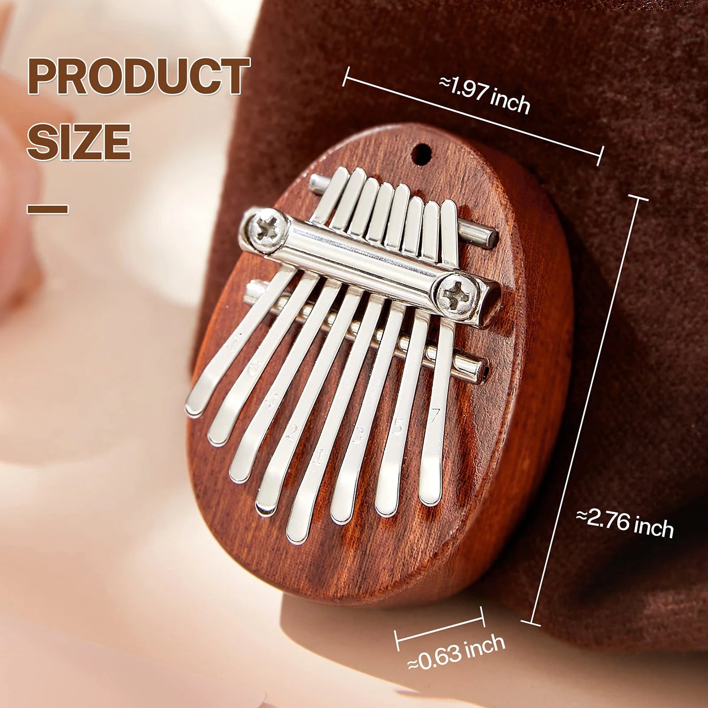 Mini Kalimba 8 Key Thumb Piano 1 Pack Water Drop Style Cute Instrument Portable Exquisite Gift Set for Kids