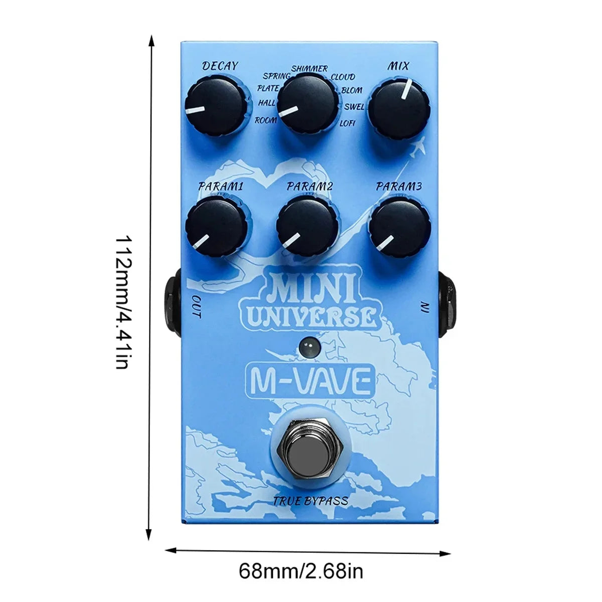 M-VAVE Mini Universe Guitar Effect Pedal Digital Reverb Pedal Digital Modeling Reverberation Effector & 9-Mode Reverb Selection