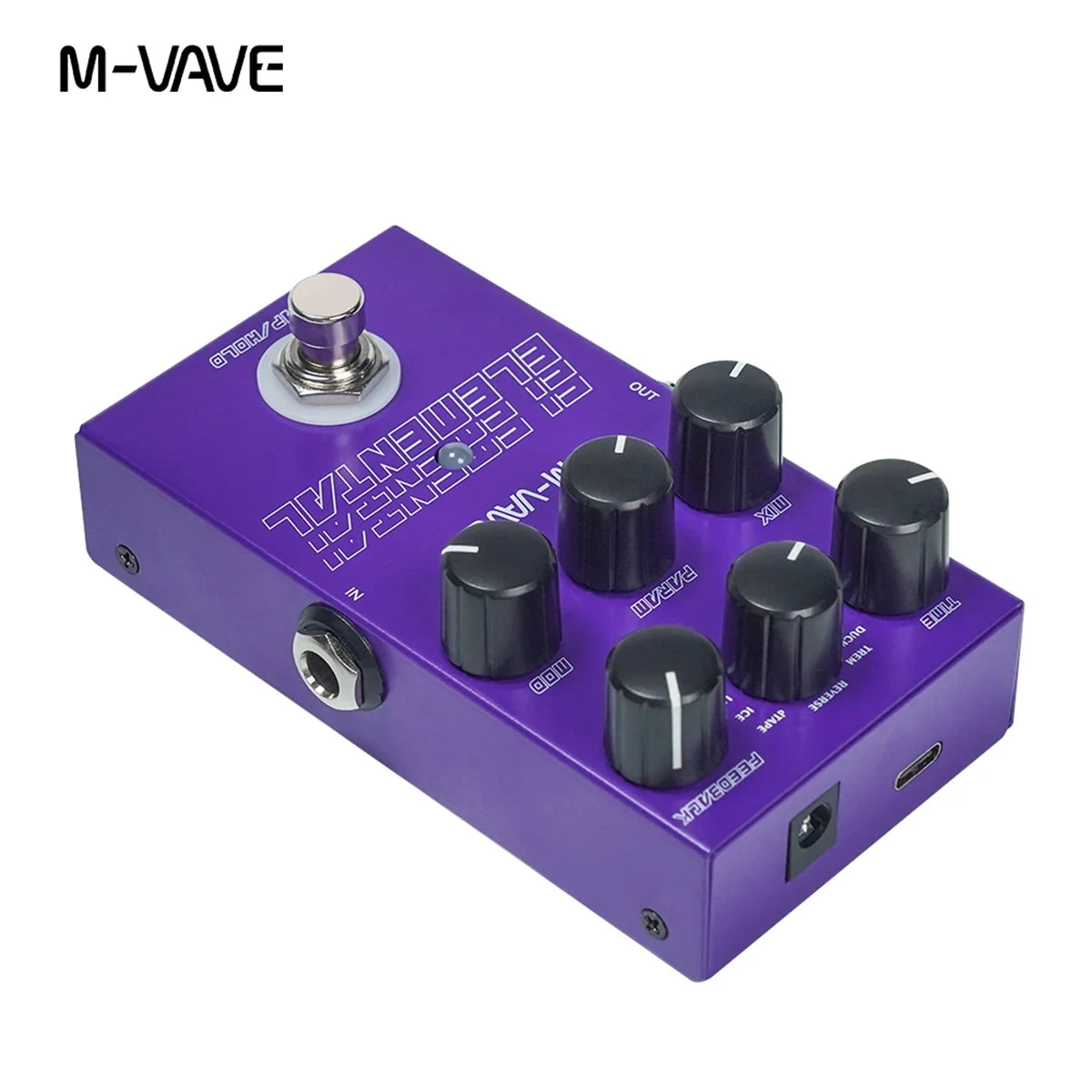 M-vave Elemental Digital Delay Pedal, Delay Guitar Pedal, Support for TAP and HOLD Mode, 9 Different Delay Effects