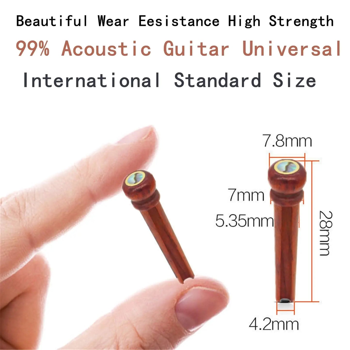 Miwayer Acoustic Guitar Bridge Pins of Various Styles 6pcs , Cow Bone/Ebony/Cocoapolo Wood Guitar Fixed String Nails