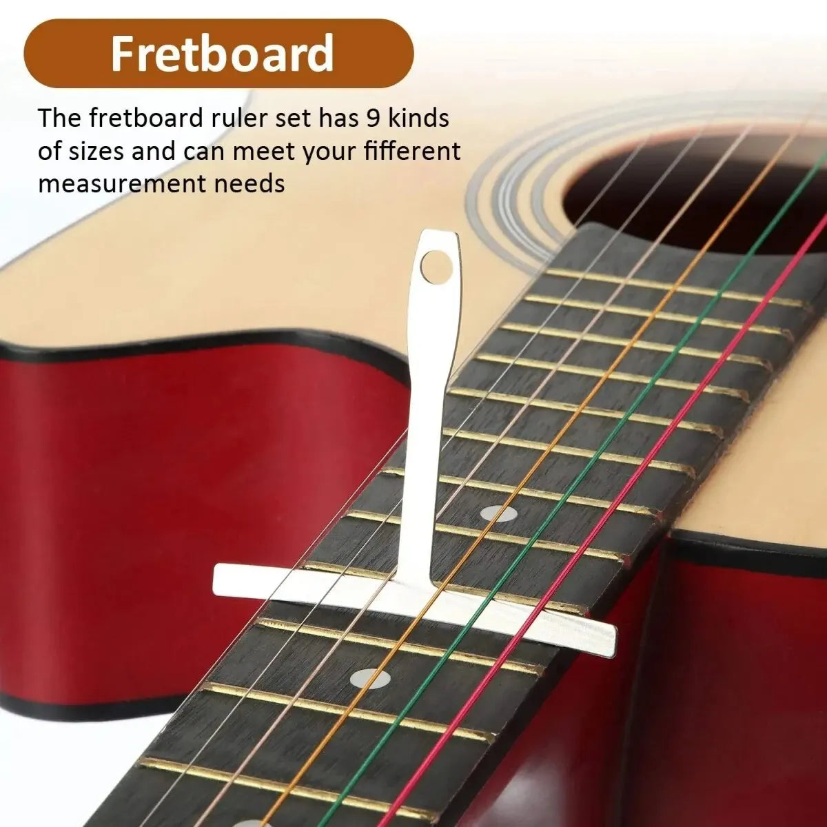 Miwayer 9 Pcs Guitar Radius Gauge Under String Radius Gauge String Gauges Luthier Tools for Guitar Fretboard Radius Gauge