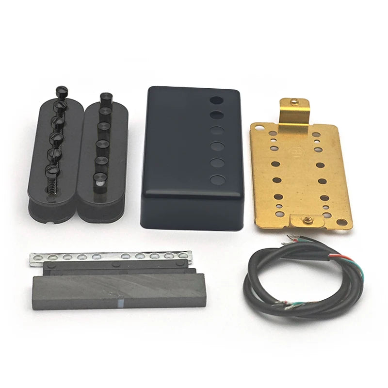 [Pickup DIY Kits] LP Guitar Humbucker Pickup Kits-Brass Cover/Ceramic/Plastic Bobbin/Fixed/Adjustable Pole/4C Cable Pickup Kits