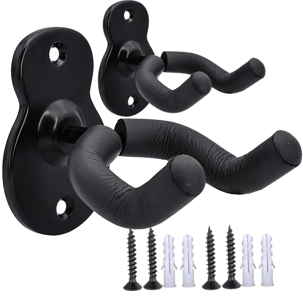 Metal Guitar Hanger Hook Wall Mount Non-slip Holder Stand Rotatable 360°for Electric Guitar Ukulele Instrument Accessories