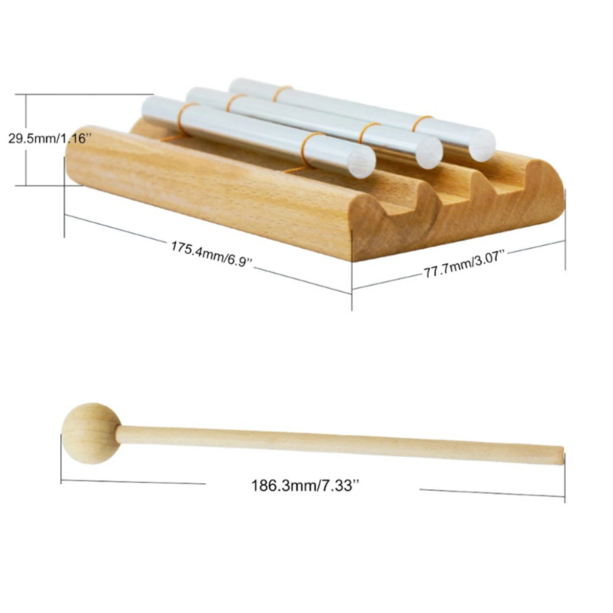 Miwayer Meditation Chimes 3Phoneme The Original Guaranteed Musically Tuned Wind Zenergy Hand Chime for Classrooms Mindfulness