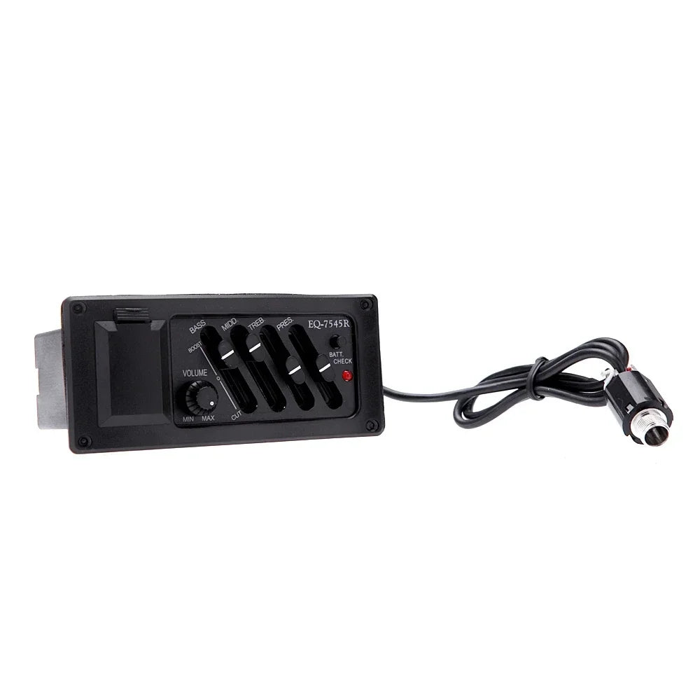 4 Band Guitar Pickup Acoutic Guitar EQ Piezo Pickup Acoustic Guitar Pickup Preamp Amplifier Equalizer Tuner for Acoustic Guitars