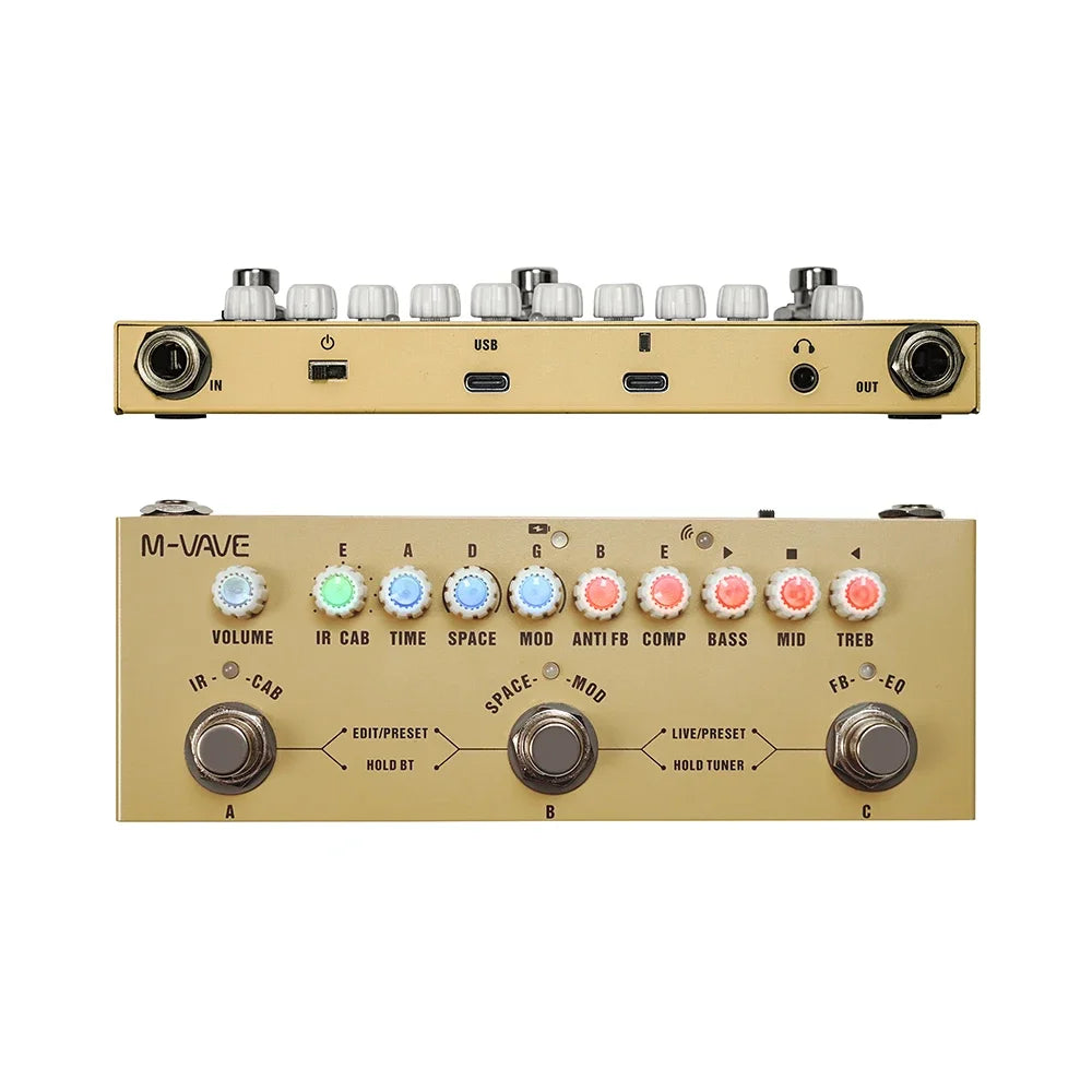 M-VAVE Cube BABY Multi Effects Pedal for Electric Acoustic Guitar Recording Audio Interface Function Rechargeable Guitar Pedal