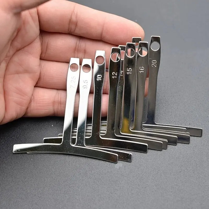 Miwayer 9 Pcs Guitar Radius Gauge Under String Radius Gauge String Gauges Luthier Tools for Guitar Fretboard Radius Gauge