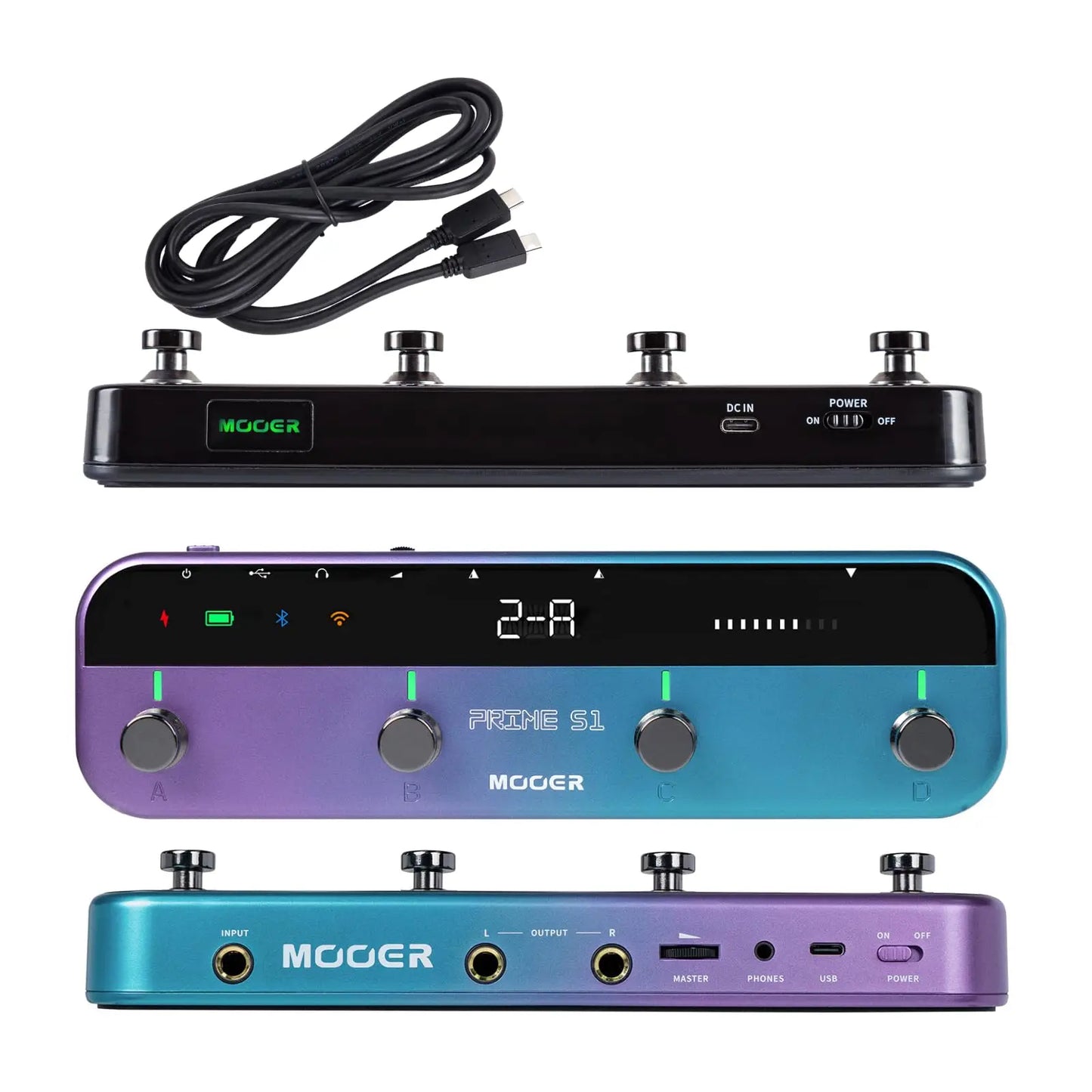 MOOER Guitar Pedal Prime S1 Effectors with 128 Guitar Effects Drum Machine Tuner LOOPER Support Bluetooth Built-in Bat