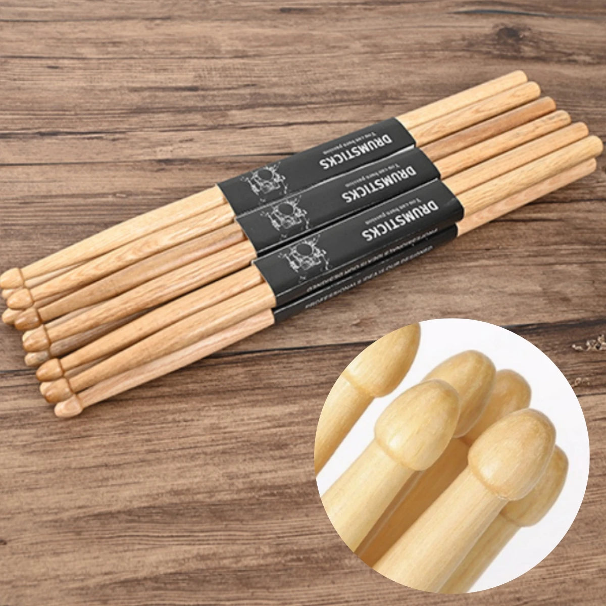 Miwayer 5A/7A Premium Maple Drumsticks Mallets  - Ideal for All Ages - Durable Practice Sticks - Elegant Log Color
