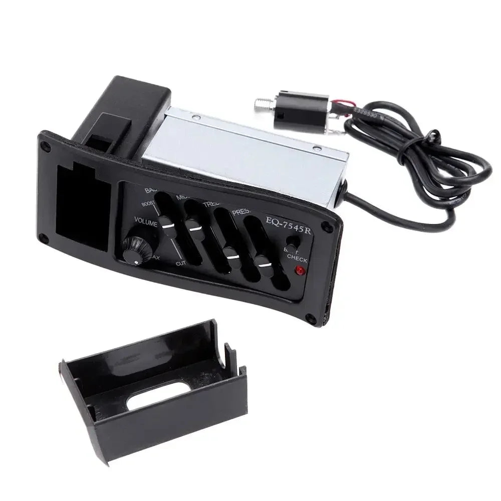 4 Band Guitar Pickup Acoutic Guitar EQ Piezo Pickup Acoustic Guitar Pickup Preamp Amplifier Equalizer Tuner for Acoustic Guitars