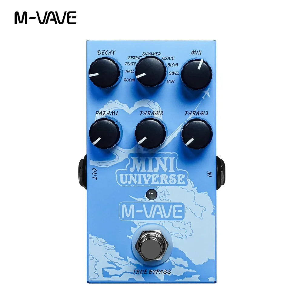 M-VAVE MINI UNIVERSE mixing console M-vape Mini Universe digital reverb pedal, analog reverb guitar, pedal 9 reverb tone pedal