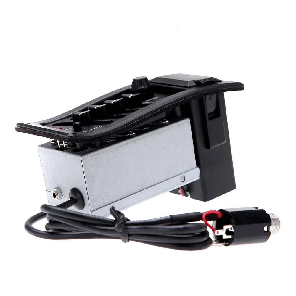 4 Band Guitar Pickup Acoutic Guitar EQ Piezo Pickup Acoustic Guitar Pickup Preamp Amplifier Equalizer Tuner for Acoustic Guitars