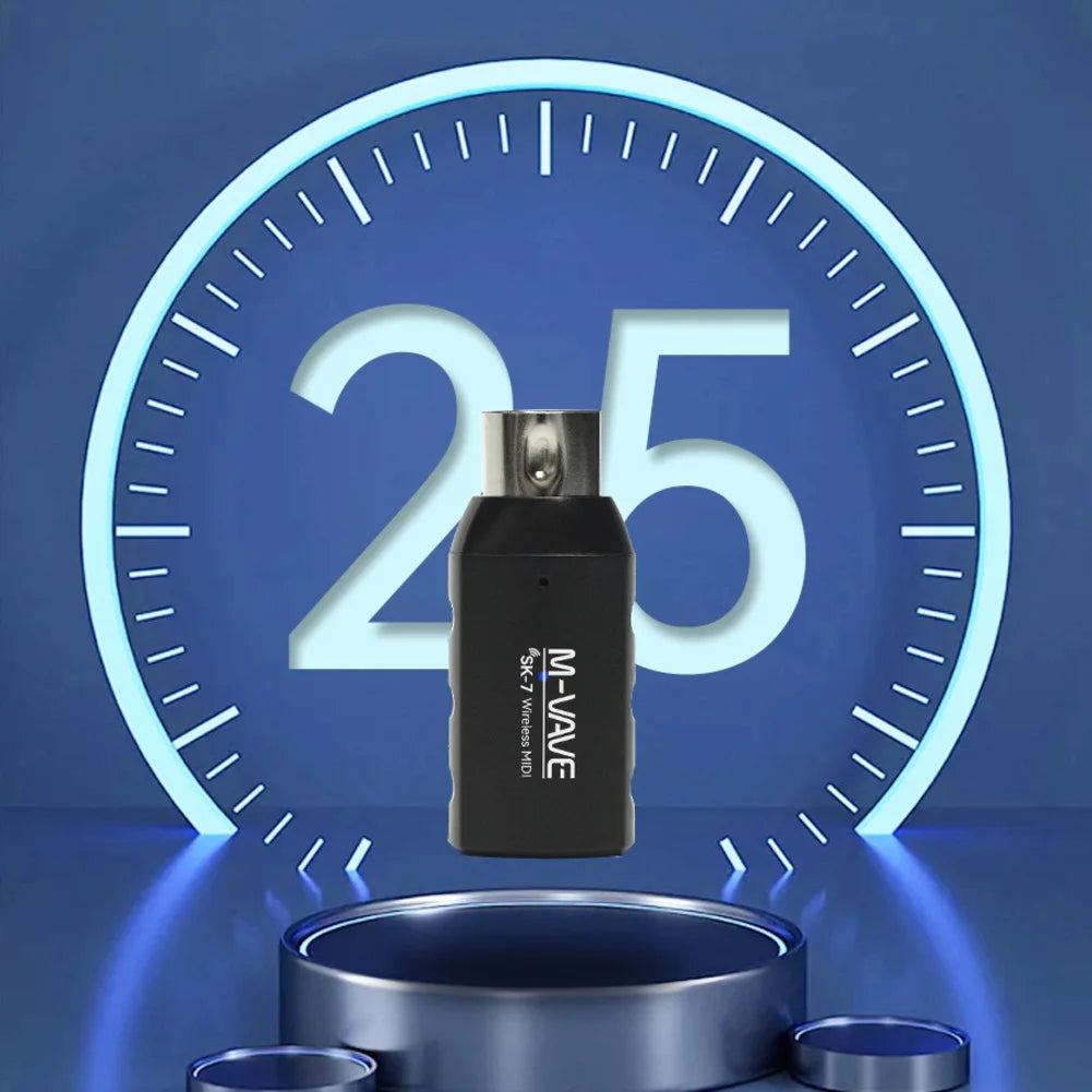 Wireless For MIDI Adapter for MVAVE SK7 with Rechargeable Battery 2 4GHz Frequency and Low Latency Performance Under 3ms