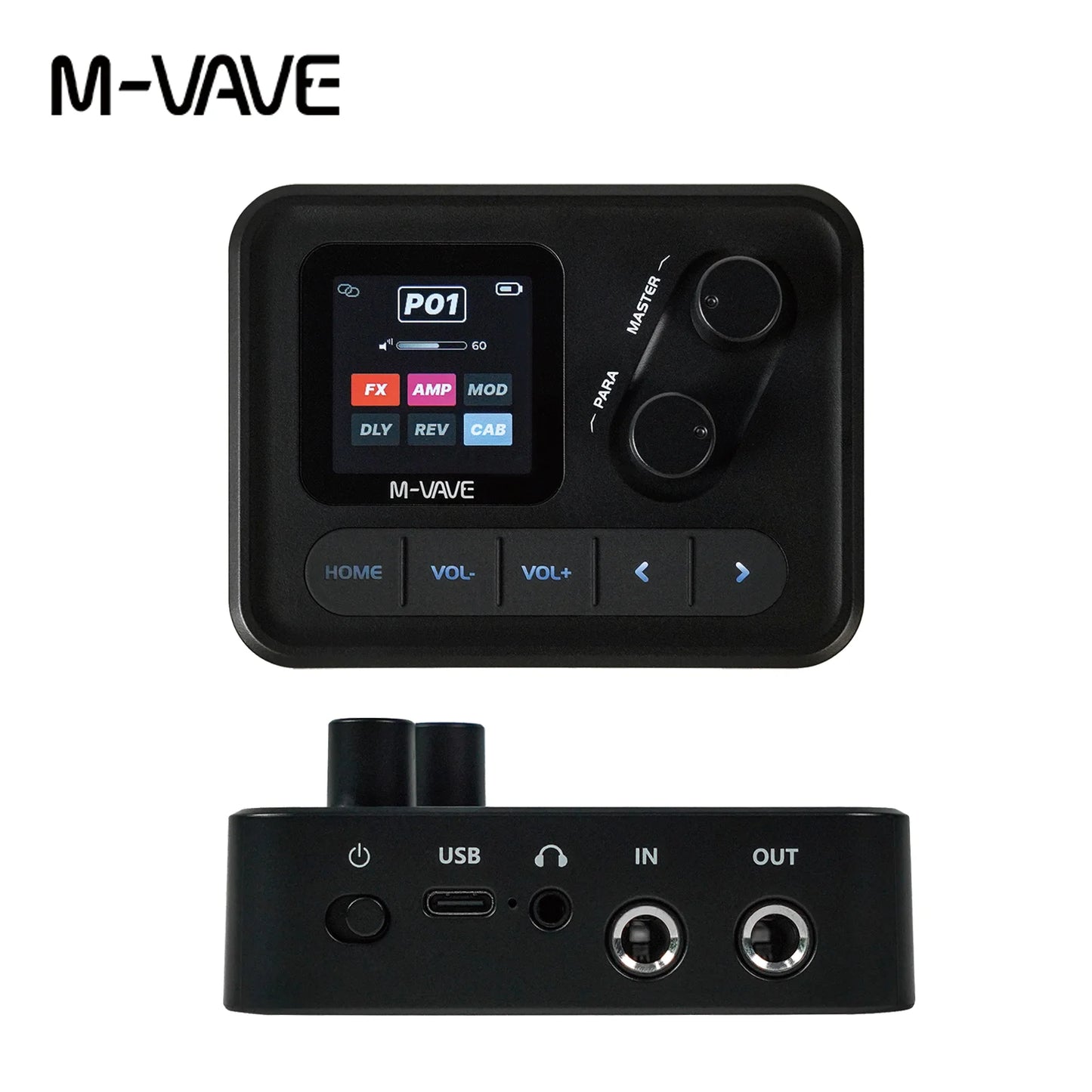M-VAVE Pocket AMP Mini Guitar Bass Amp 1.54 LCD Color Screen 1450mAh Custom Multi-Function APP Control Desktop Effects Processor