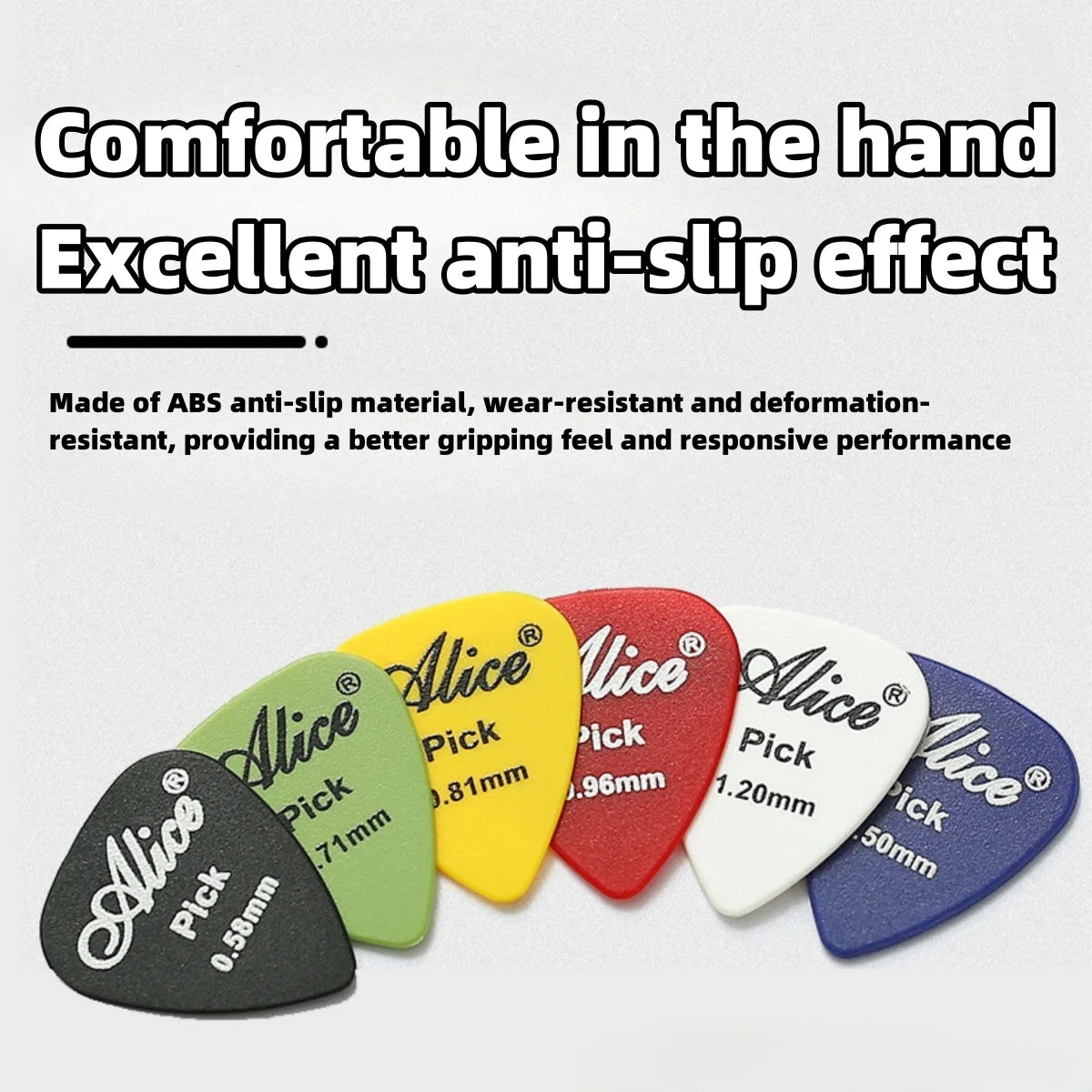 Alice Guitar Pick 24/50/100 Pieces Mixed ABS Premium Matte Anti-Skid Guitar Pick w/ Pick Box /for Acoustic Electric/Bass/Ukulele