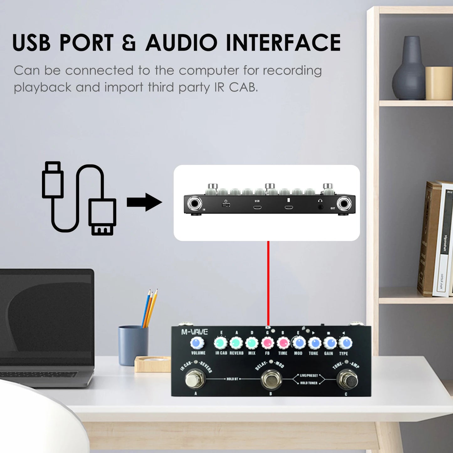 M-VAVE Cube BABY Multi Effects Pedal for Electric Guitar/Bass/Acoustic Guitar 8 IR Cabinets Simulation M-vave Rechargeable Pedal