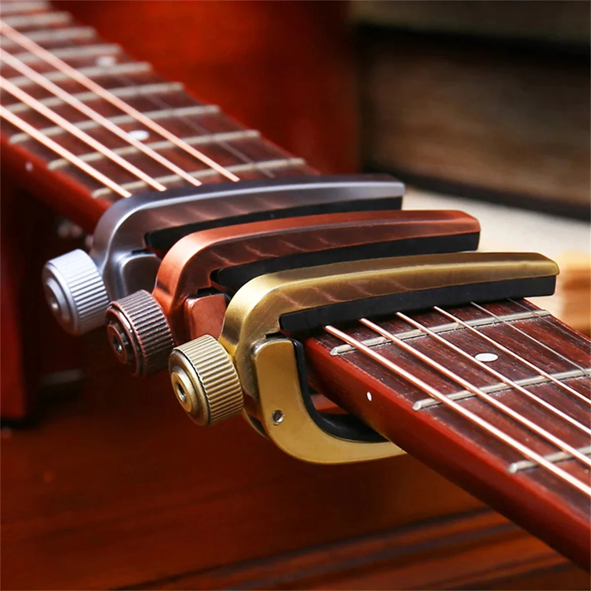 Alice Guitar Capo Adjustable Roller Metal Perfect Quick Change Tune for Electric Acoustic Guitar, Bass, Violin, and Ukulele