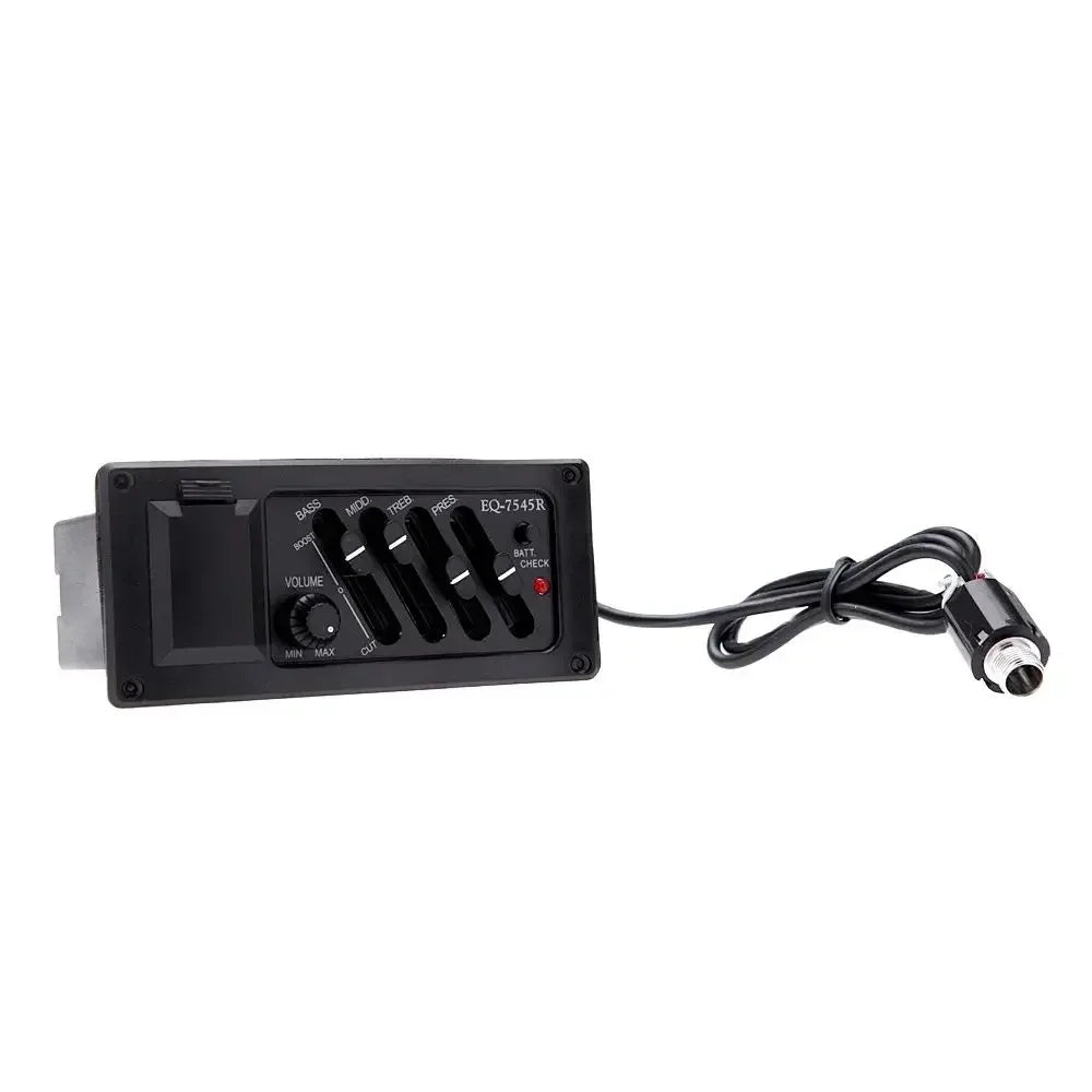 4 Band Guitar Pickup Acoutic Guitar EQ Piezo Pickup Acoustic Guitar Pickup Preamp Amplifier Equalizer Tuner for Acoustic Guitars