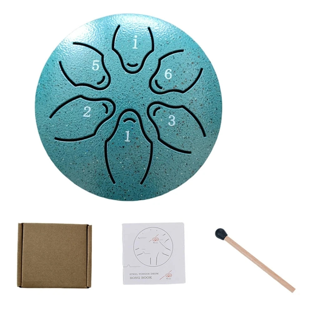 Steel Tongue Drum Portable Rain Drum Hand Pan Drum Percussion Musical Instruments 3 Inch 6 Notes For Yoga Meditation Musical Toy