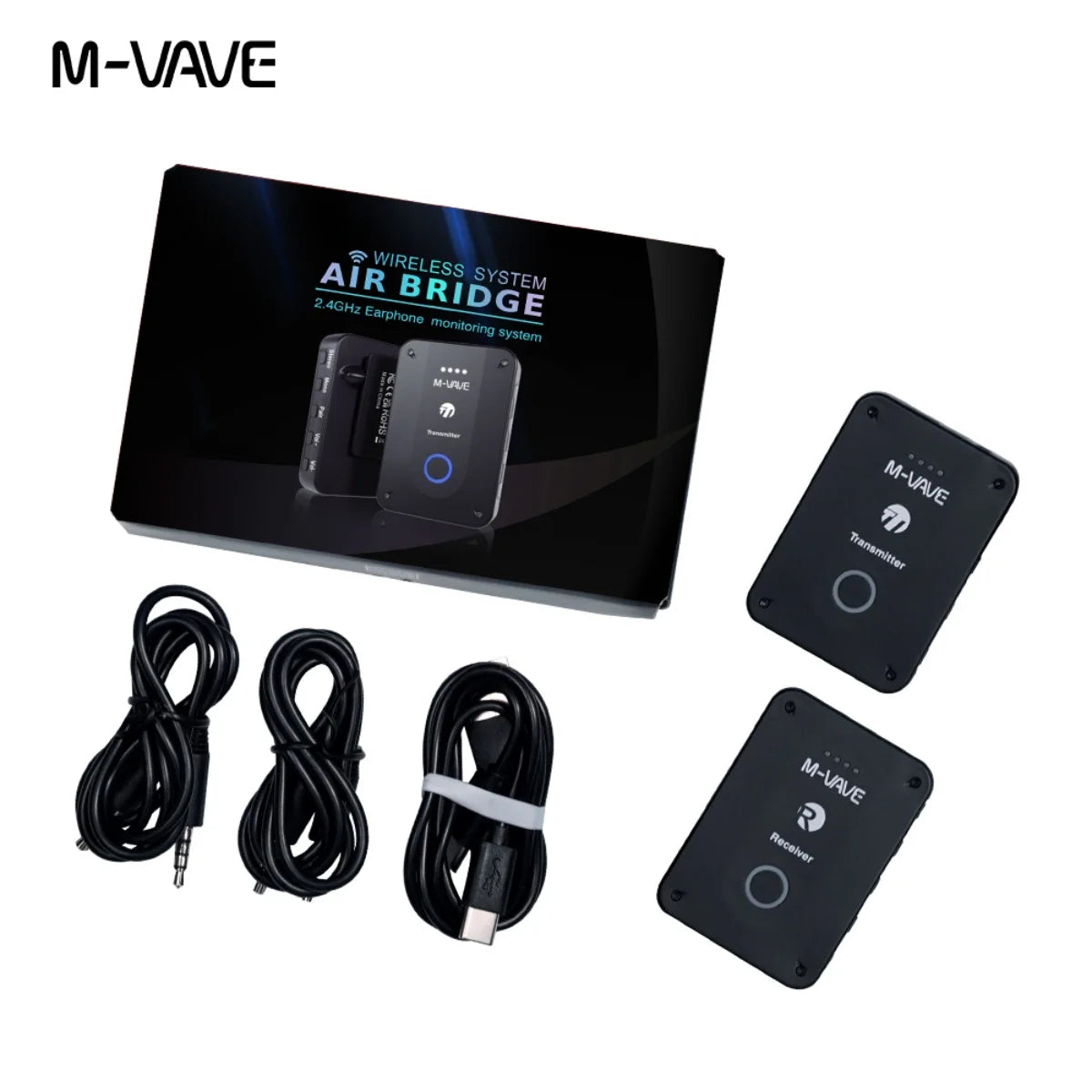 M-VAVE WP-9 2.4G Wireless System Earphone Monitor Transmission System Rechargeable Transmitter Receiver Mono Recording Function