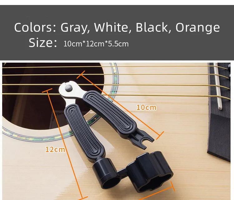 Miwayer Guitar String Winder 3 IN 1String Peg Winder + String Cutter + Pin Puller Instrument Guitar Maintenance Tool Repair Tool