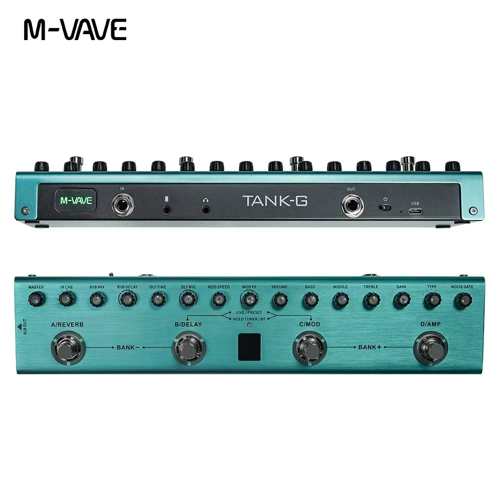M-VAVE  Guitar Multi-Effects Pedal 36 Presets 9 Preamp Slots 8 IR Cab Slots 3 Band EQ 3 Modulation/Delay/Reverb Effect Tank-G