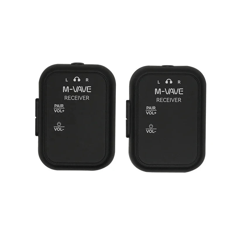 M-VAVE WP-12 1pcs Receiver,Wireless Earphone Monitor System Rechargeable Transmitter 2 Receivers With Volume Button ,Mute