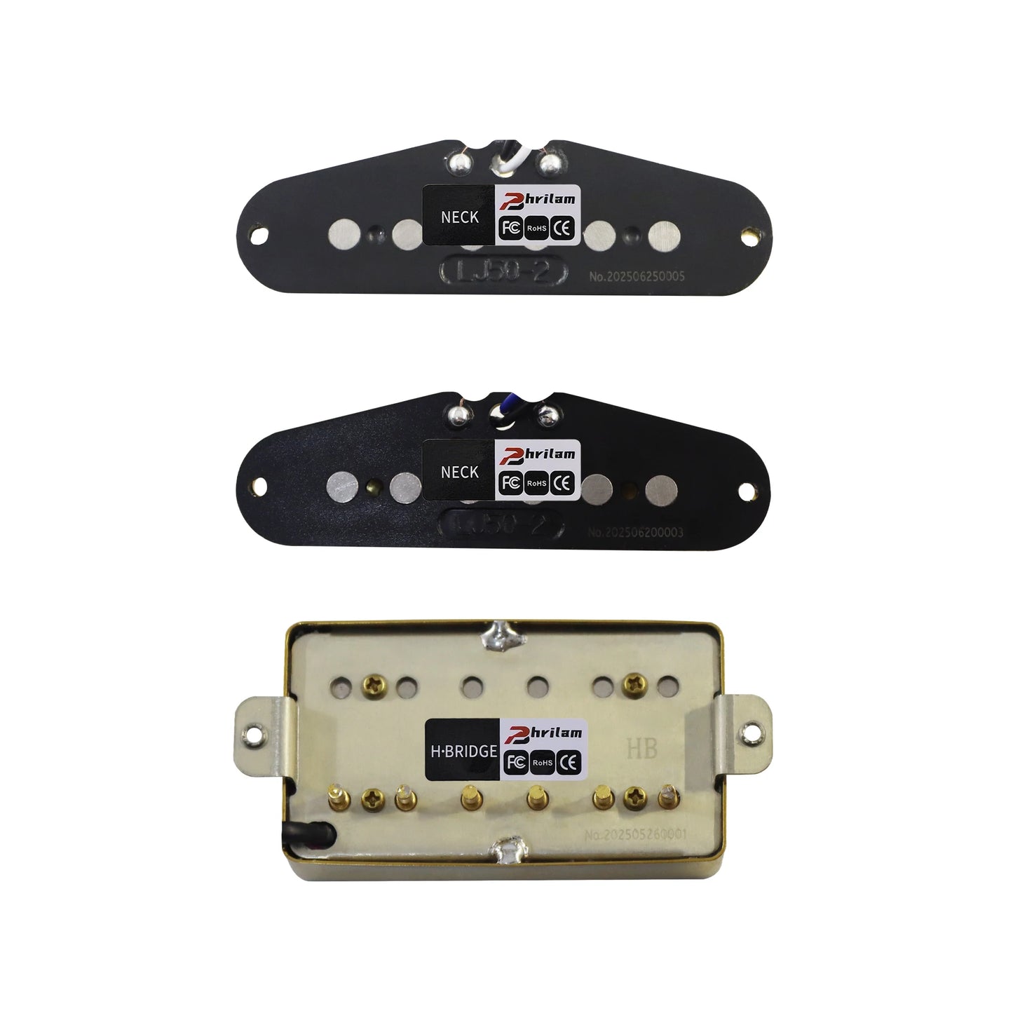 Equipped with 2 ST single coil pickups and 1 LP style guitar pickup, a set of single coil, single coil, and double coil pickups
