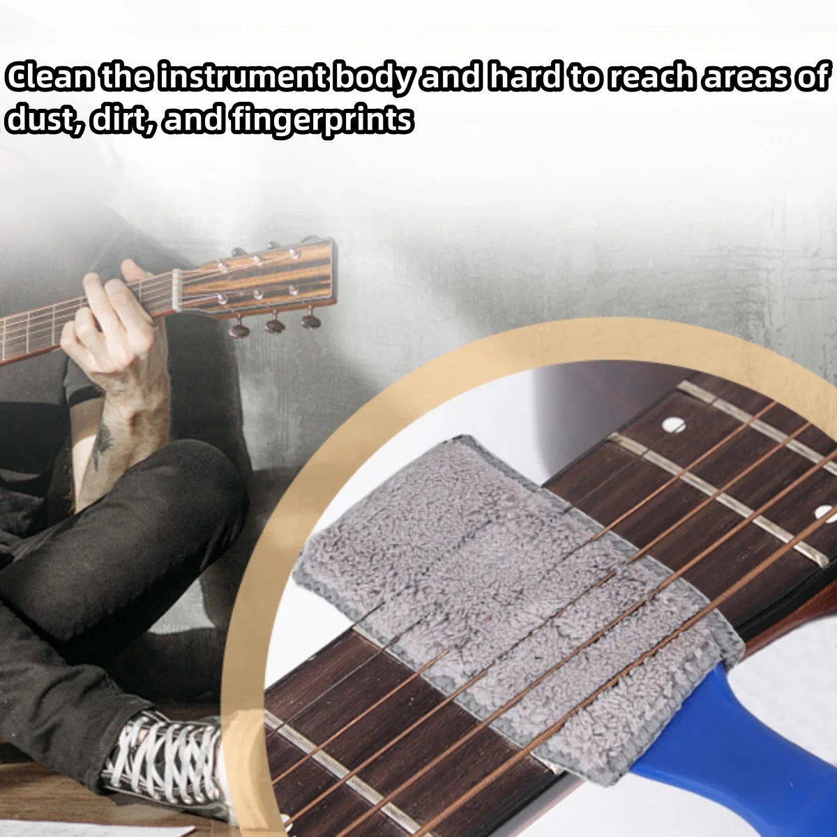 1PCS Double Head Guitar Cleaning Brush Dust Brush for Guitar Care String Fretboard Musical Instrument Cleaning Brush